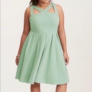 Torrid Stretch Criss Cross Mint Dress